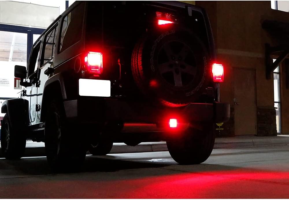 Red 15 LED 2 inch Trailer Truck Hitch Tow Haul Receiver Cover Brake Light with Pin 12V, 500098565