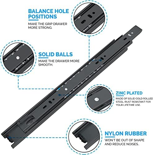 10 inch drawer slides 4 pairs (8pcs) side, close-up detail