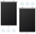 2PCS Car Window Shades, 16" x 49" Retractable Auto Side Window Roller Shade with Suction Cups, Vehicle Windows Sunshade Blocks Sun Heat, UV Glare, Car Accessories (Silver+Black)