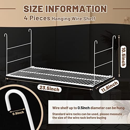 amylove 4 pieces 24 inch hanging closet shelves shown in use