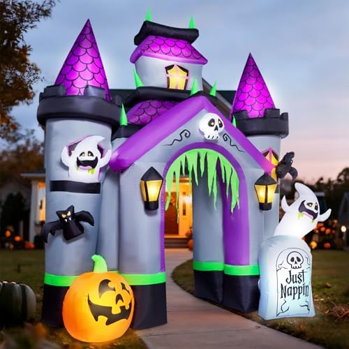 ZPISF Halloween Inflatables 12 FT Haunted House Castle Archway Decorations