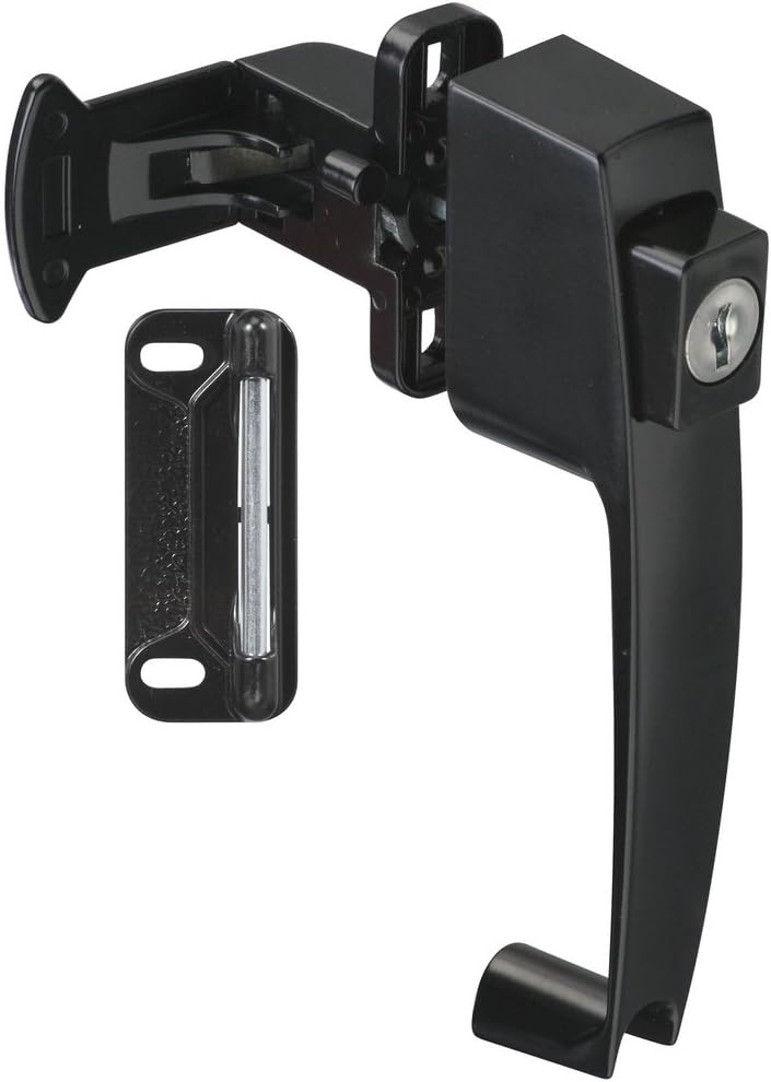 national hardware n178-376 pushbutton latch in black, 1-3/4", main product view