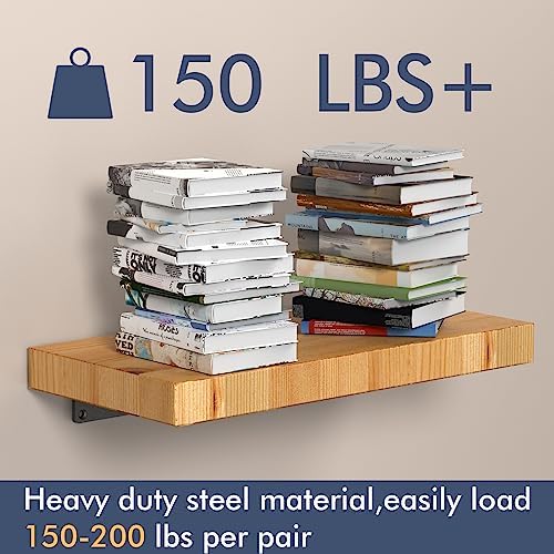 starunder 14 inch floating shelf brackets,4 pack l‑shape showing dimensions