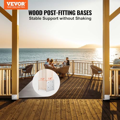 vevor 8"x 8" post base, 4pcs stainless steel shown in use