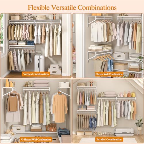 threehio 3 pack closet shelves wall mounted, 2.7, side view