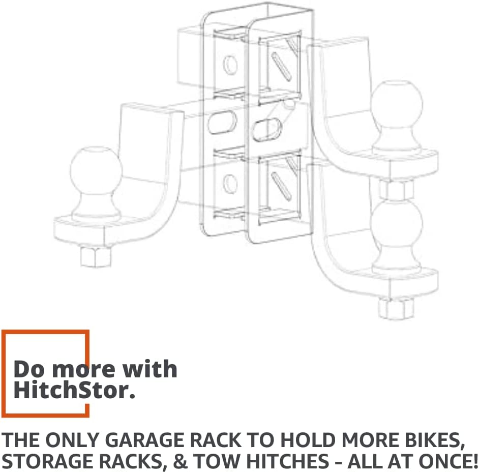Hitch Stor Wall Mounted Hitch Receiver for Bike & Cargo Rack Storage | Patent Pending Garage Organizer Holds 200 lbs | If It Hooks to Your Hitch, Store It On Your Wall - 3 Hitch Storage Mount