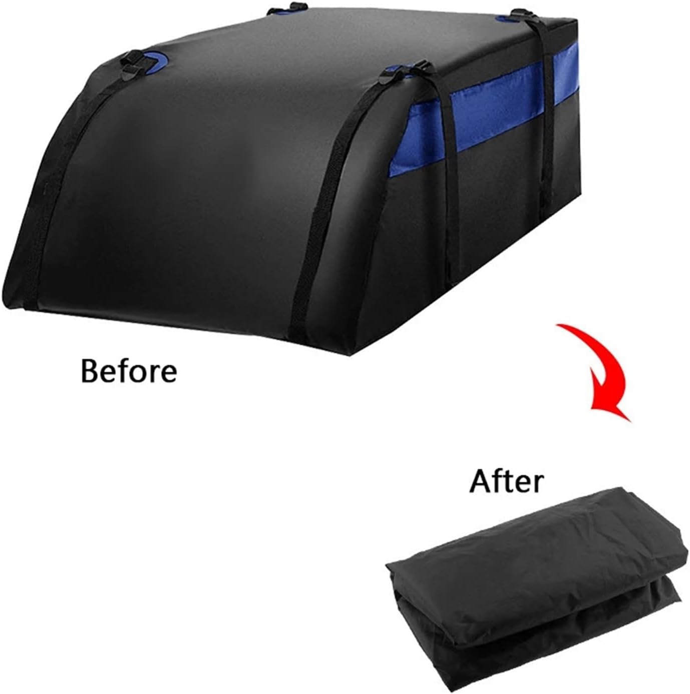 600D/420D 52x38x18 Inch Universal Rooftop Cargo Bag Large Waterproof Storage Luggage for Travel SUV(420D)
