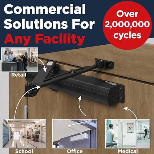 heavy duty commercial door closer, automatic self closing, side view