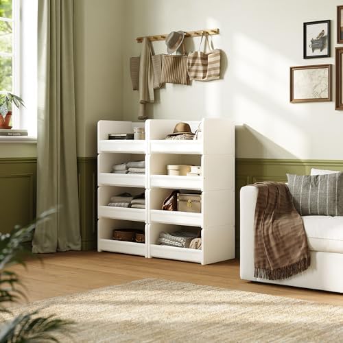 foucssomei closet storage organizer with wood frame &, package contents