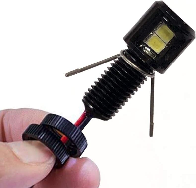 Oznium Side View LED Bolt - 12V LED Side Emitting Light for Bumper, Grille, Cars Interior, Dash, Ambient Lighting, Motorcycle with Aluminum Housing & Screw Nut (8 mm Black, Amber LED), 2-PACK