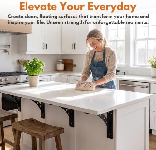 countertop support brackets 9"x8"x2", side view