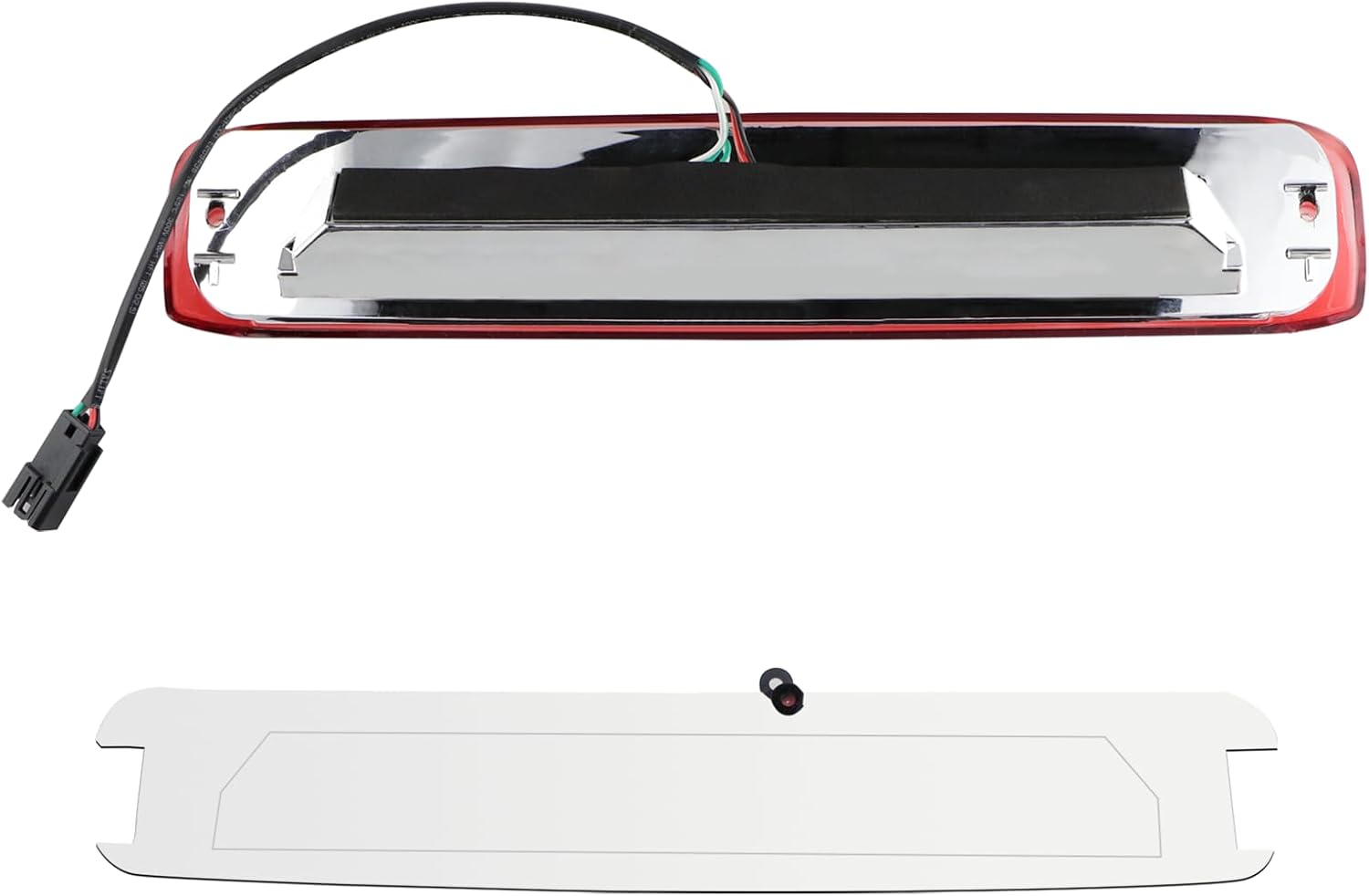 Tresound 3rd Third Brake Light for Chevy Silverado/GMC Sierra 1500 2500 3500 HD Classic 1999-2006 LED Cargo Light High Mount Lamp, Chrome Housing Red Lens