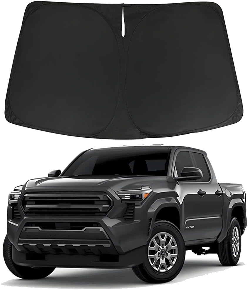 D-Lumina Windshield Sunshade - Compatible with Toyota Tacoma 2024 2025 - Foldable Front Window Sun Protector, Sun Shade, Heat Shield