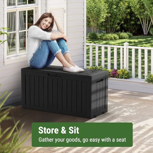 mars villa 75 gallon deck box, outdoor storage on a desk or shelf