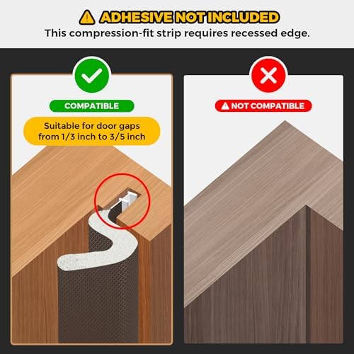 ravinte weather stripping door seal, q-shaped kerf foam shown in use