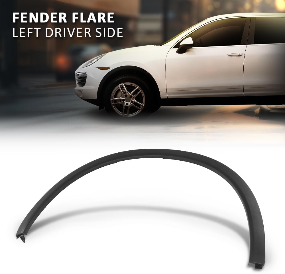 G-PLUS Front Left Fender Flare Wheel Arch Molding Trim, Compatible with Porsche Cayenne 2011-2018, Driver Side, 95855972720, 958-559-727-20, 958559727209B9