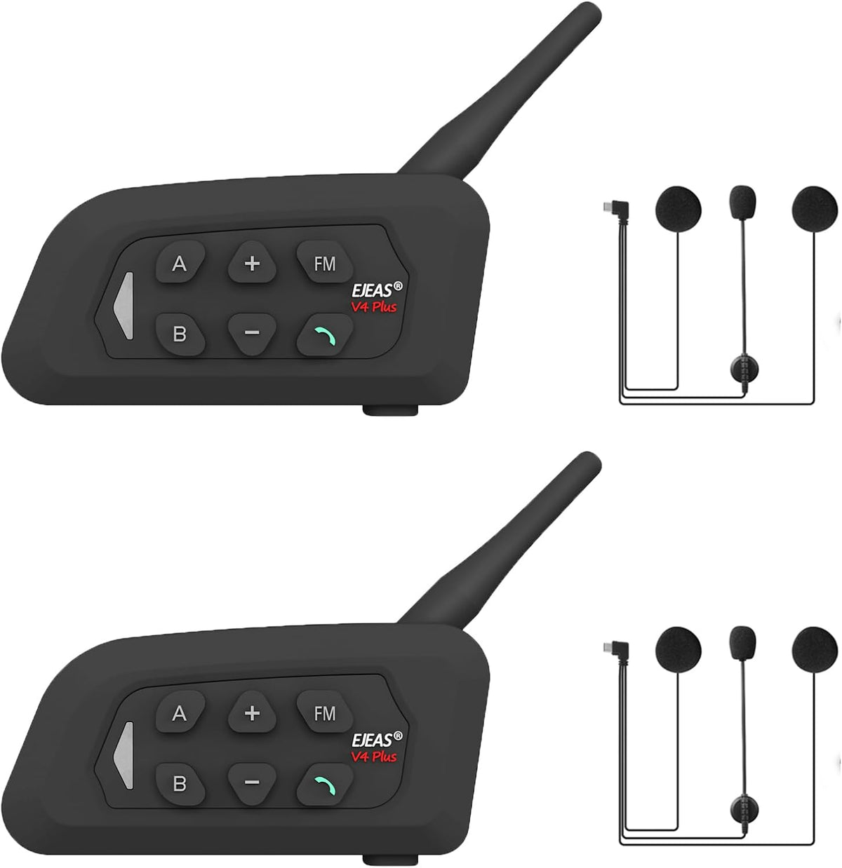 MIMIRACLE V4 Plus Motorcycle Helmet Bluetooth Intercom Headset