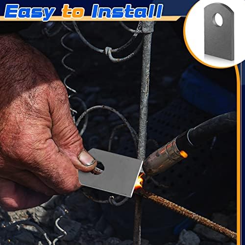 dunzy 100 pcs steel weld on tabs, universal showing dimensions