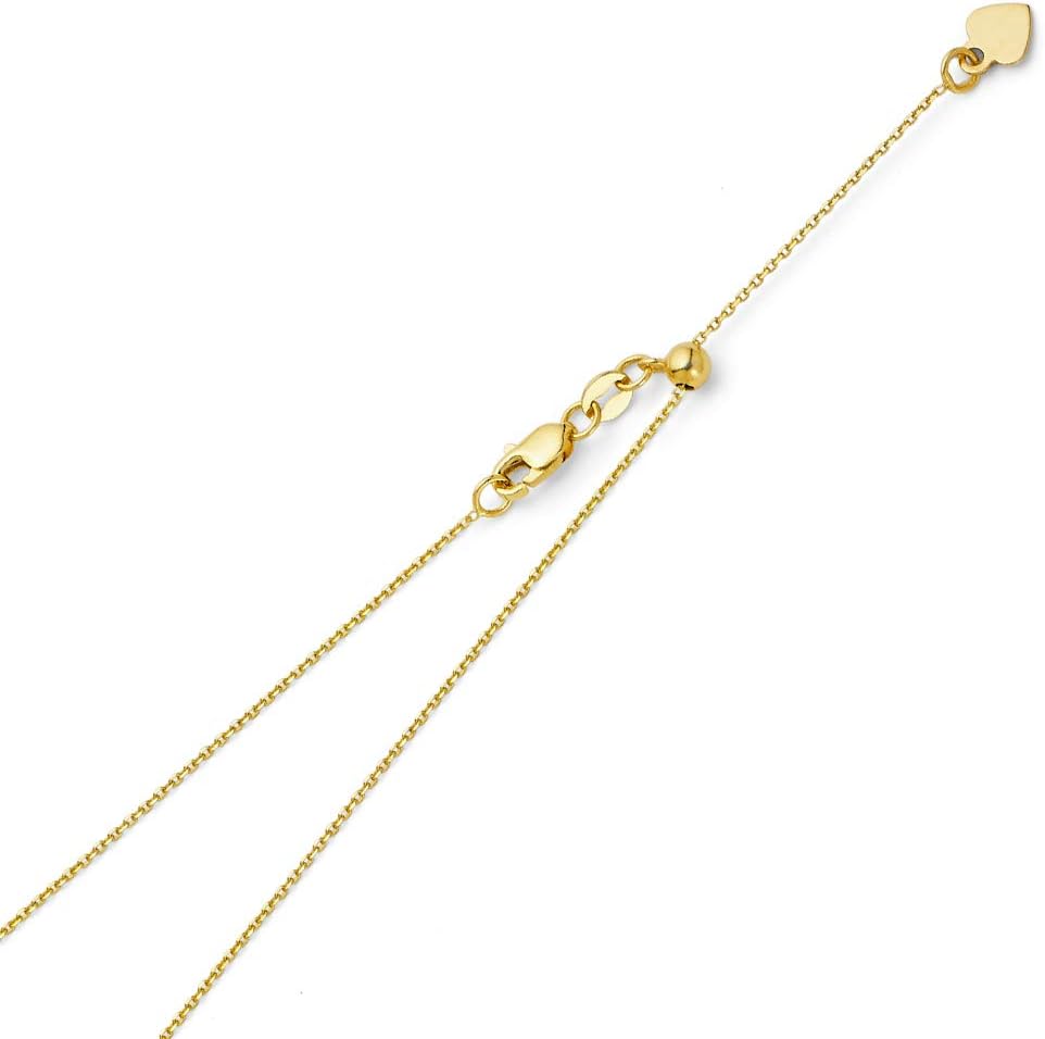 14k real yellow or white gold solid 1mm, main product view