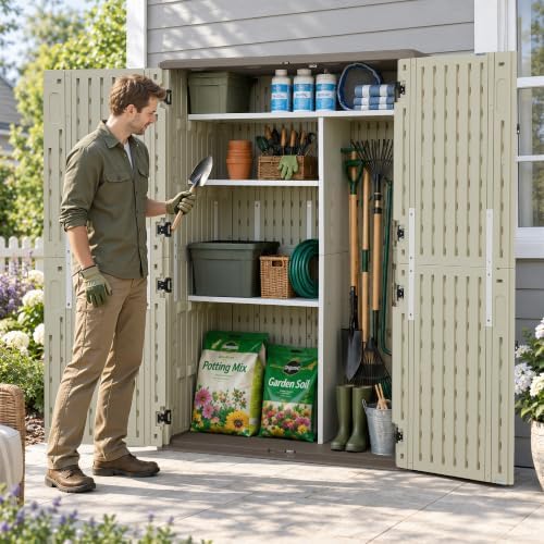 macrout 50 cu ft outdoor storage cabinet with, close-up detail