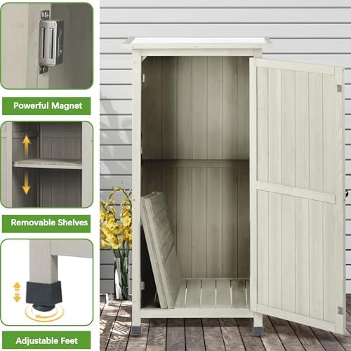 4x2 ft wooden outdoor storage cabinet showing dimensions