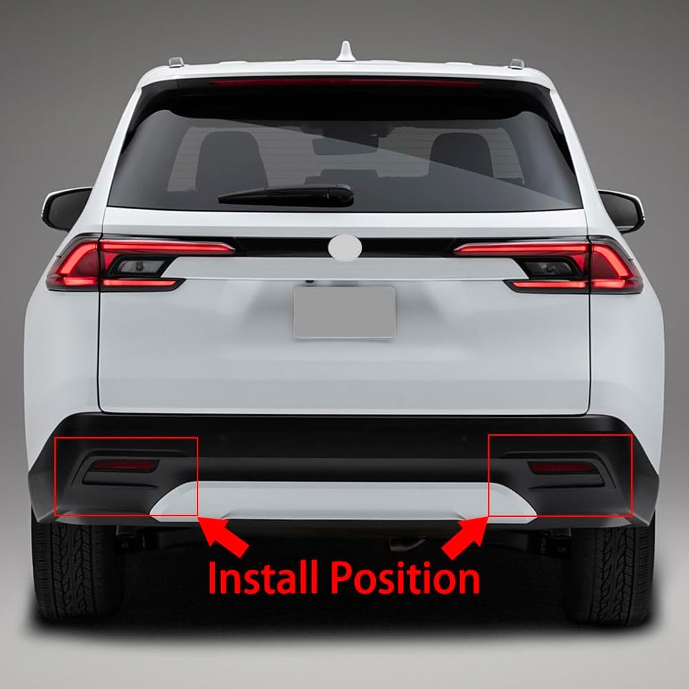 Beautost Fit For Toyota New Grand Highlander 2024 2025 2026 Rear Fog Light Cover Trims (Chrome)