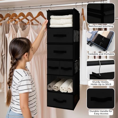 granny says hanging closet organizer, 5 drawers, 6, side view