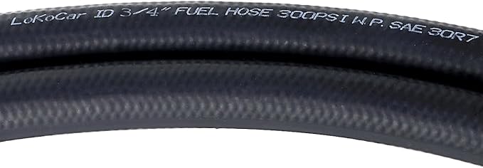 LokoCar Rubber Fuel Hose Line Push Lock 3/4" ID SAE 30R7 NBR 10ft 300PSI Black - Image 2