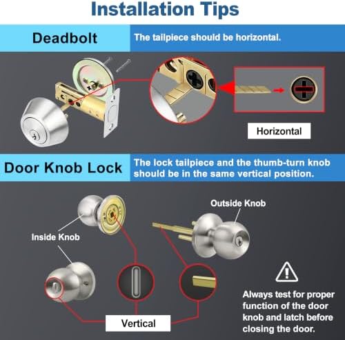 bestten 2 pack all keyed same exterior door, side view