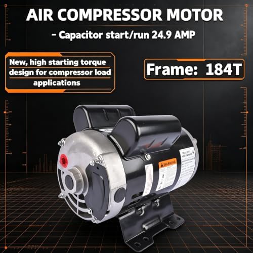 54421193 5hp air compressor motor for ingersoll rand, close-up detail
