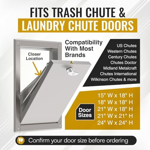 trash chute door hydraulic closer. 10 inch retracted showing dimensions