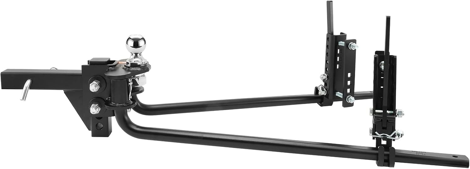 VEVOR Sway Control Weight Distribution Hitch, 1,500 lbs Capacity, Trailer Hitch Kit with 2-Inch Solid Steel Shank, 2-5/16 Inch Alloy Steel Ball, Powder-Coated Load Leveling, Black