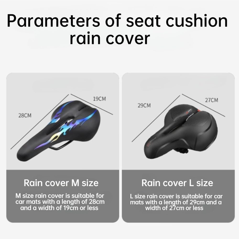 Universal Bike Seat Cover | Heavy-Duty PVC, Sunproof & Corrosion-Resistant, Easy-Clean Design with Non-Slip Base, Bicycle Seats