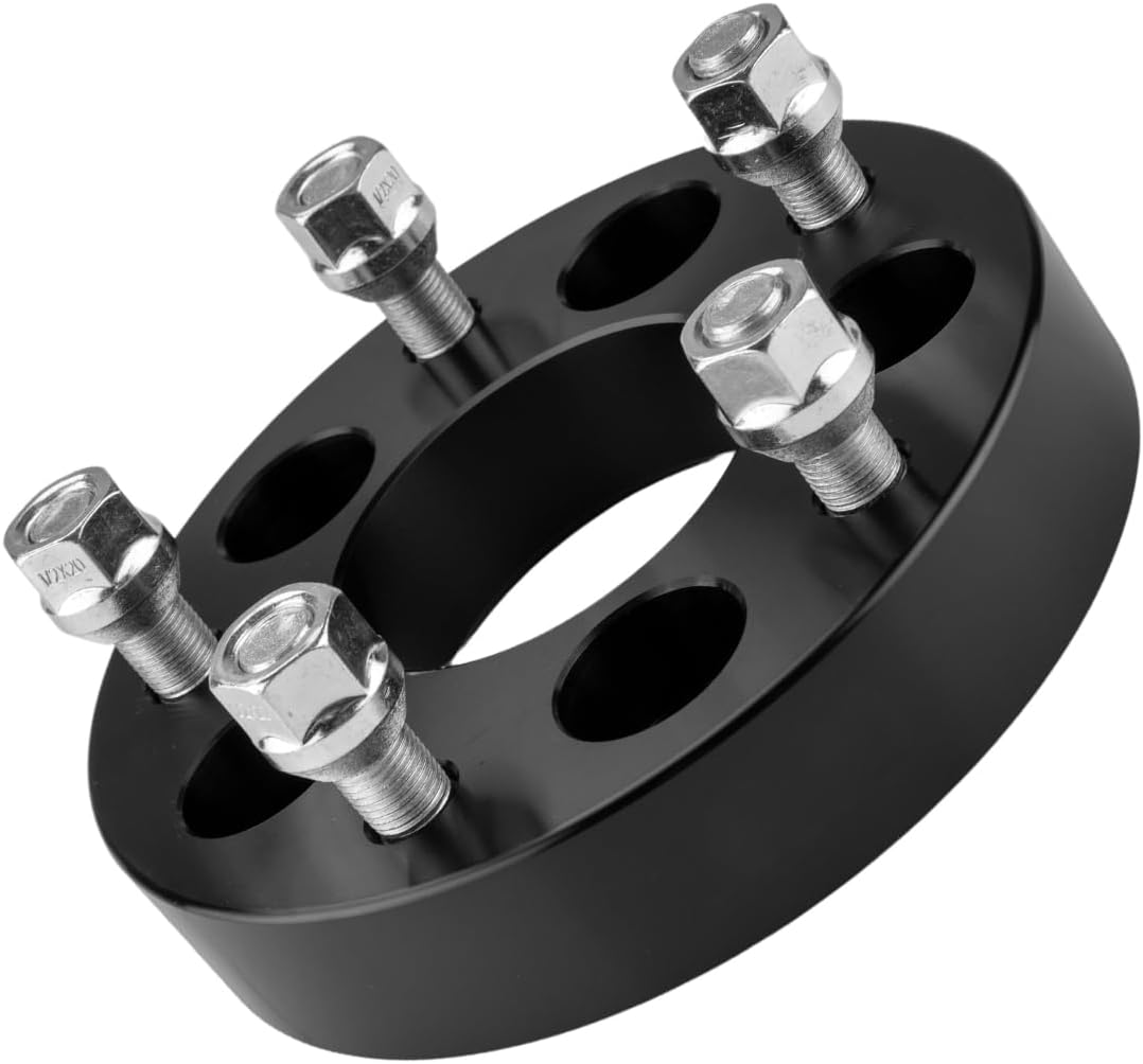 KAX 5x4.5 to 5x5 Wheel Adapters, Forged 1.25“ Adapters with Thread Pitch 1/2“x20 Hub Bore 71.5mm(Bolts Pattern Changed),fit for Explorer, Edge, Ranger, Mustang, Liberty, Wrangler,Black,Not Hubcentric