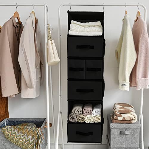 granny says hanging closet organizer, 5 drawers, 6, front angle view