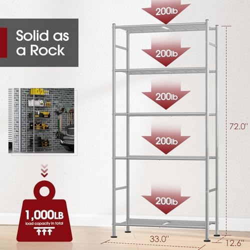 sakugi storage shelves - 5 tier shelf organizer shown in use