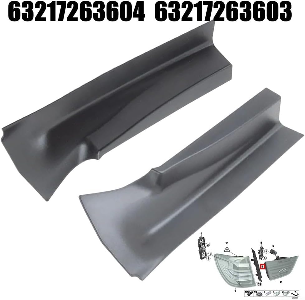 Pair of Rear Tail Light Trim for BMW X3 F25 2011-2017 - Direct Fit Replacement, Black Plastic Housing Includes 63217263604 63217263603