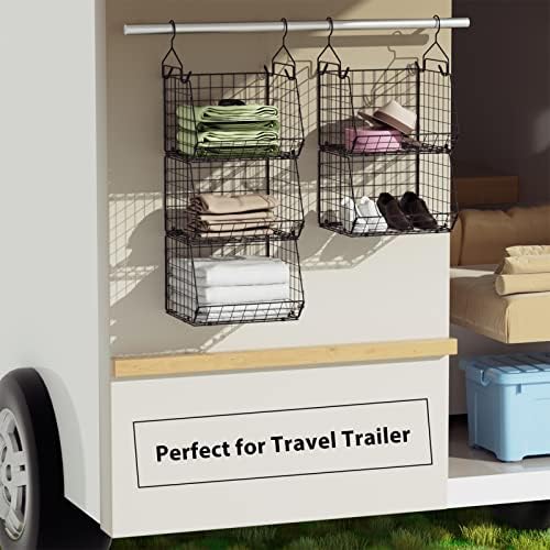 x-cosrack 3-tier hanging closet organizer, laundry room organization on a desk or shelf