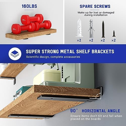 goovilla shelf bracket, floating shelf brackets 10 inch, close-up detail