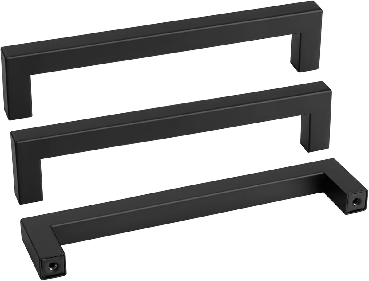 goldenwarm 35 Pack 7-1/2in Black Square Bar Cabinet Pull Drawer Handle