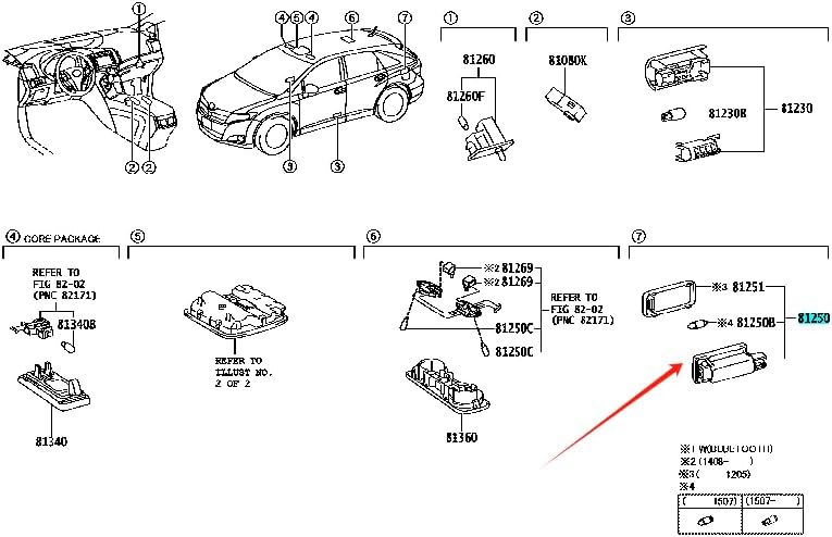 81250-48010 Luggage Comparment Lamp(Rear Trunk Lamp), for: scion xb, prius, ct200h is250/350, isf, is250c/350c, venza, gs series, rx330/50, rx400h, highlander(nap), nx series, rav4, lx570