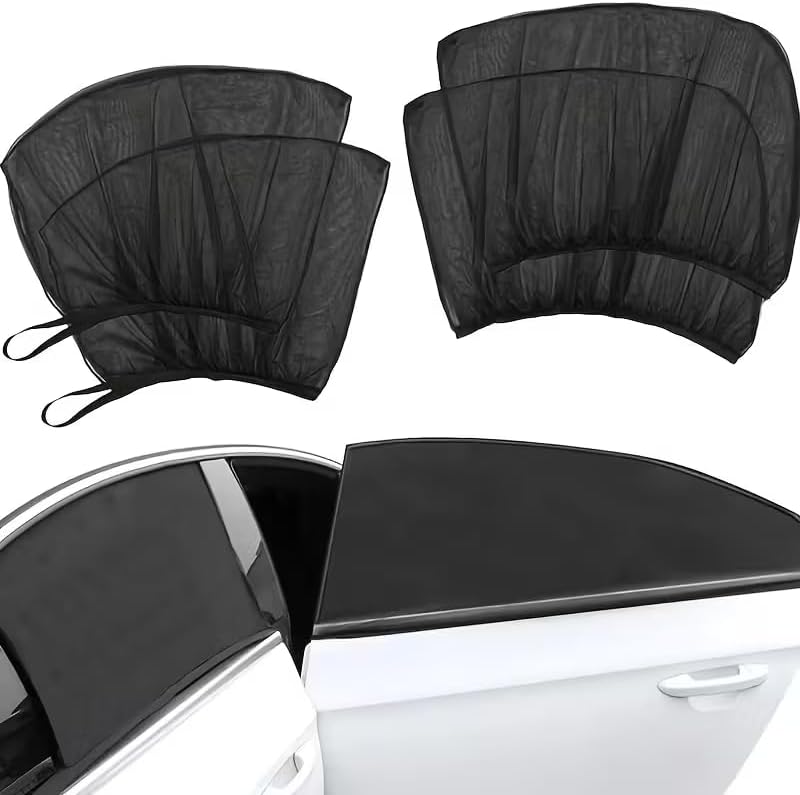 4pcs Premium Car Window Screens - Front and Rear Window Shades for Ultimate Sun Protection and Camping Comfort Solely for Parking Use