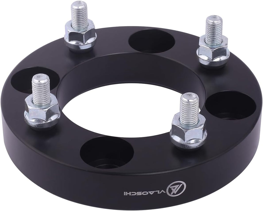 Black Forged 4x4 Wheel Spacers 1 Inch with M12x1.25 Studs Compatible with Yamaha Golf Cart (4x101.6 Bolt Pattern 68.5mm Center Bore) - Pack of 4