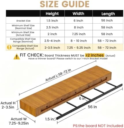 large shelf brackets long floating shelf bracket invisible shown in use