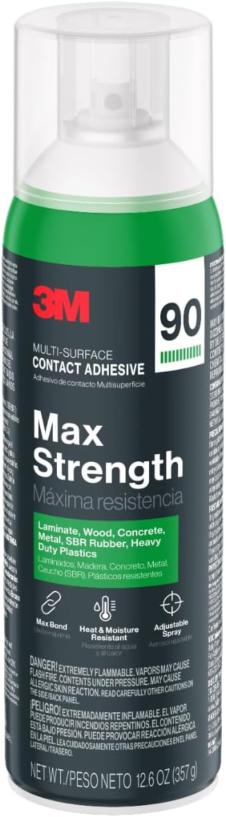 3m max strength 90 contact adhesive spray, 12.6, side view