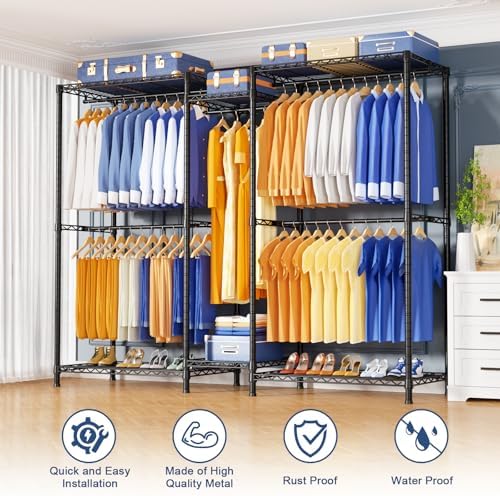 ulif e12 pro clothes rack，heavy duty freestanding garment, package contents