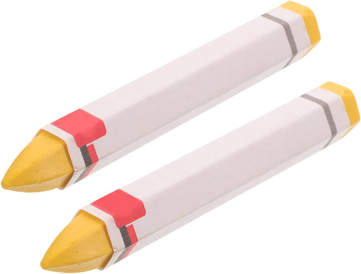 IMIKEYA 2Pcs Tire Marking Crayon Yellow - Industrial Wax Crayon Tire Marker Pens for Marking on Rubber, Leather, Fabric, Wood, Metal, roofing felt and Concrete