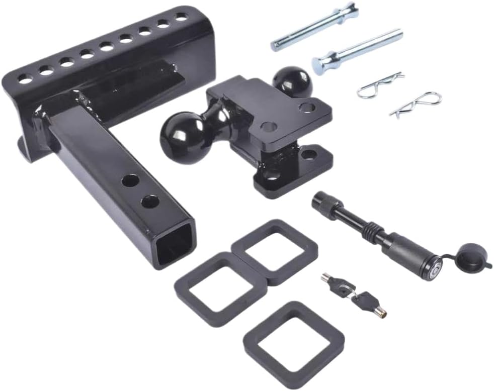 Adjustable Carbon Steel Trailer Hitch for 2 Inch Receiver Compatible with Heavy Trucks RVS