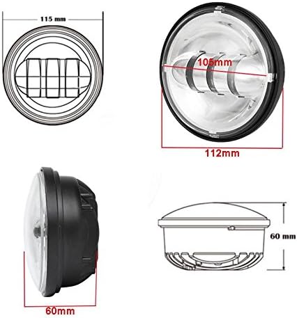 lx-light dot approved 2 pcs chrome 4.5 inch, front angle view
