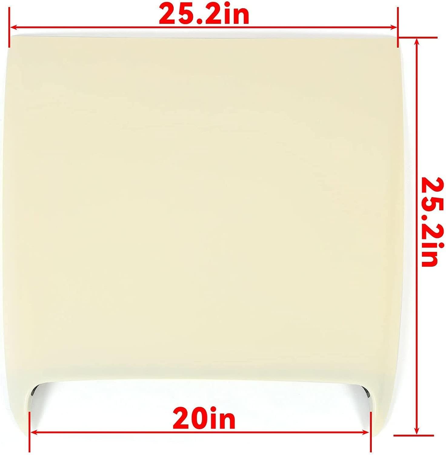 HECASA Unpainted Universal 25.2"×25.2” Hood Scoop Kit Compatible with Dodge RAM 1500 2500 3500 SRT Style Chevy Trailblazer Ford Mustang Silverado Charger Tundra Require Painting